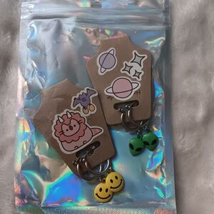 Spencer's Cute Alien and Smiley Face Earring Set